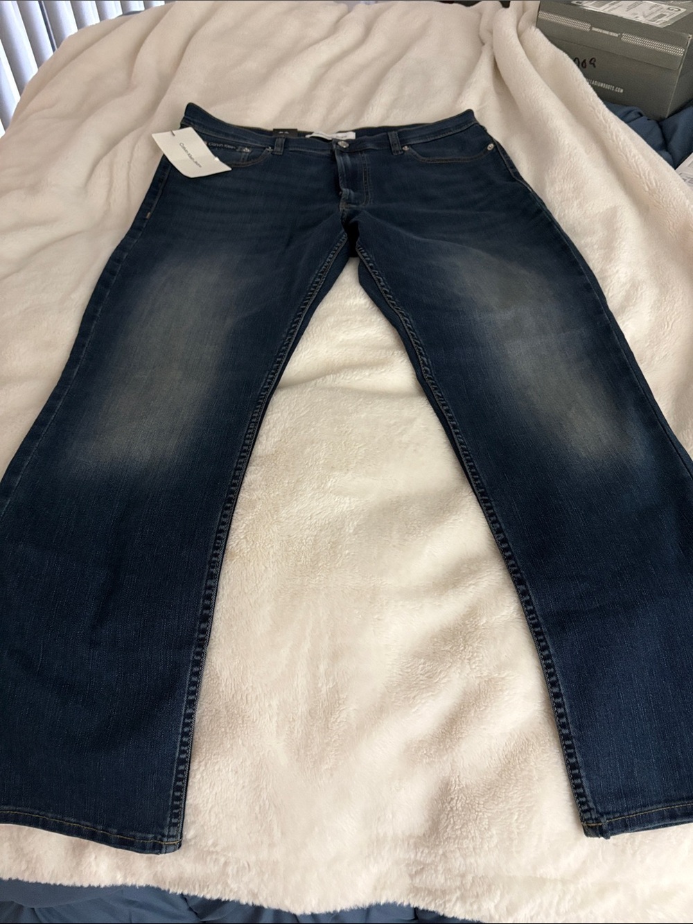 Calvin Klein Dark Blue Relaxed Straight Jeans